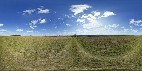 Fototapeta na wymiar Meadow Spring Landscape HDRI Panorama