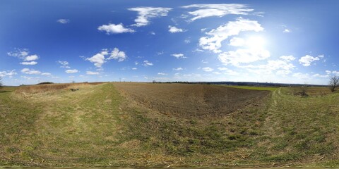 Fototapeta premium Meadow Spring Landscape HDRI Panorama