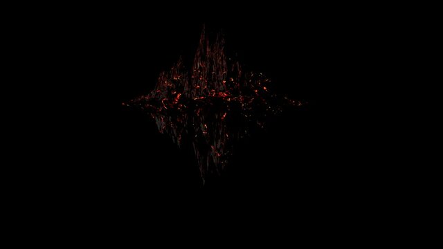 Rock lava texture rotate animation 3d on the black background