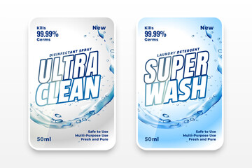 super wash and cleaner label template design
