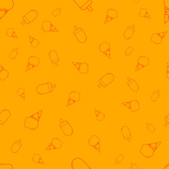Ice Cream seamless pattern, graphic design template, vector illustration