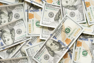 Fototapeta premium Background with money american hundred dollar bills
