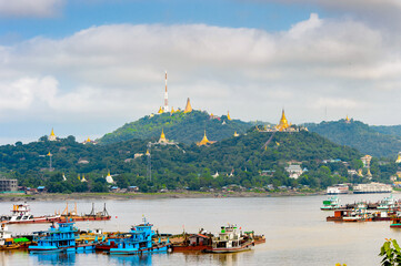 It's Beautiful view of Sagaing, Myanmar