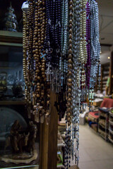 Various souvenirs at a market stall in Jerusalem