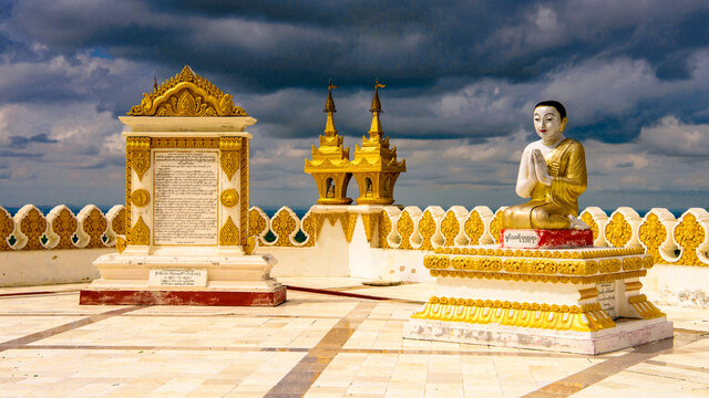 It's Maha Bodhi Ta Htaung ('a thousand great Bo trees'), a famous Buddhist region and monastery, Monywa Township, Sagaing Area, Myanmar (Burma)