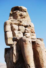 Colossus of Memnon in Luxor. Big statues near the Valley of Kings. Egypt