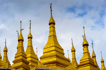 Naklejka premium It's Thambuddhe Pagoda Complex (Sambuddhe), one of the famous pagodas in Monywa of Sagaing Region.