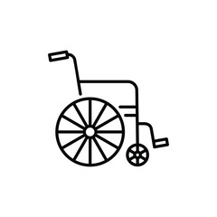Fototapeta na wymiar Wheelchair, disabled transport vector icon.