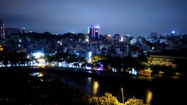 HD Sai Gon Ho Chi Minh City by night timelapse
