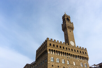 Fototapeta premium Palazzo Vecchio and town hall building in Signoria Square in Florence, Tuscany, Italy