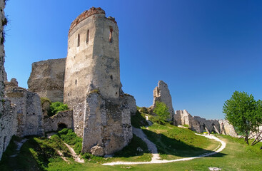 Fototapeta na wymiar Historical castle Cachtice. Slovakia. Tourist attraction, tourism destination. Slovak historical castles, chateaus and churches.