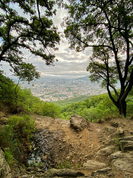 Beautiful view of the city of Monterrey from the "El Chupon" hill