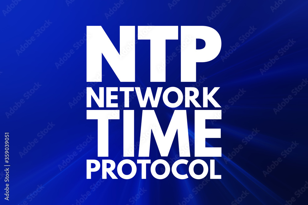 Poster ntp - network time protocol acronym, technology concept background