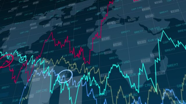 Beautiful 3D animation of rising blue bar graph following the arrow, ultra HD 4K