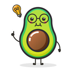 Cute Avocado fruit character for illustration or mascot.