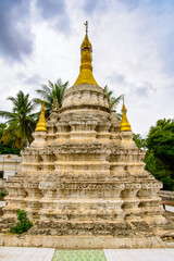 It's Manuha Temple, Bagan Archaeological Zone, Burma. One of the main sites of Myanmar. It was built by Mon King Manuha in 1067