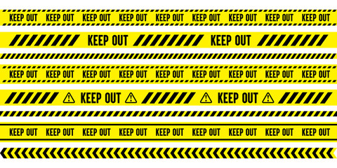 warning danger caution keep out tape, vector material - obrazy, fototapety, plakaty