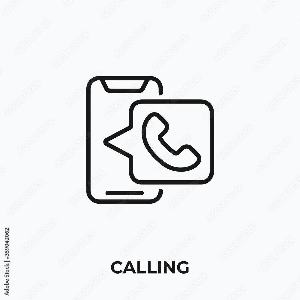 Poster calling icon vector. calling sign symbol