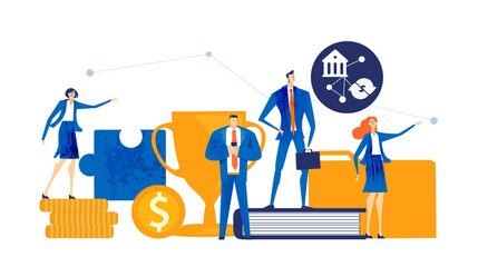 Business people working together as team. Young creative people, business men, office manager finding solutions and moving business forward. Start up, find the best way to develop new business idea