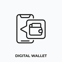 digital wallet icon vector. digital wallet sign symbol