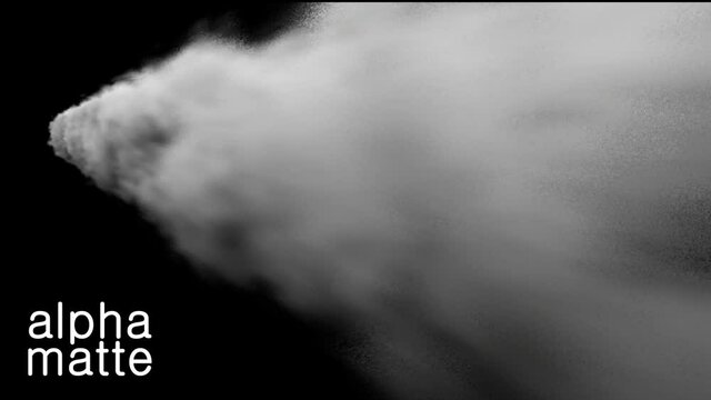 Emergency landing of a airplane with left engine on fire. Concept of aerial accident. green screen