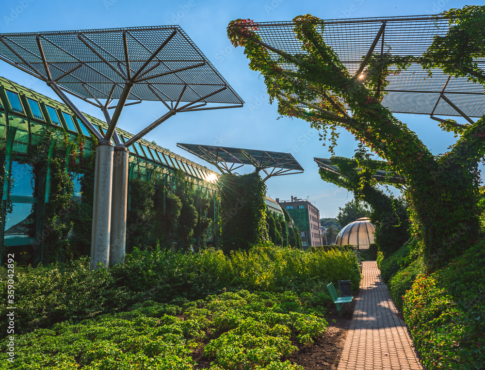 Wall mural warsaw library garden