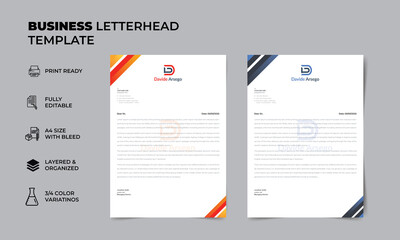 Abstract corporate professional letterhead template design eps 