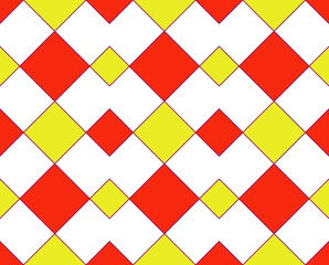 seamless geometric pattern red and yellow squares abstract background.