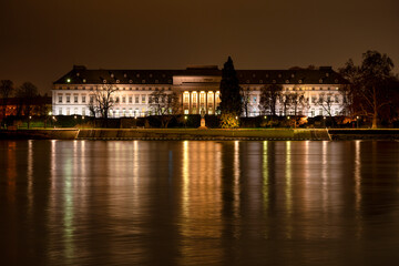 Obraz premium The Electoral Palace of Koblenz seen across the river Rhine