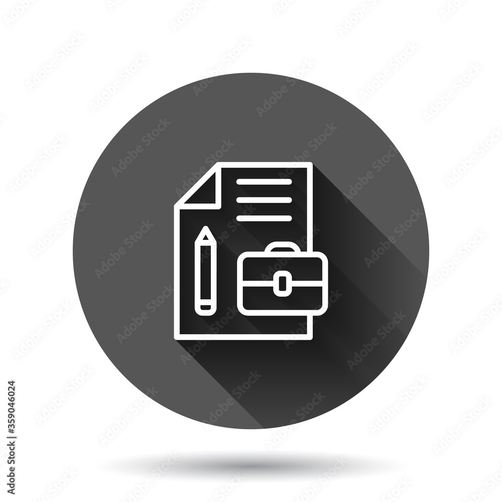 Aufkleber document note with pen icon in flat style. paper sheet pencil and briefcase vector illustration on b