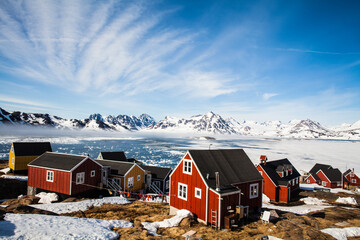 A beautiful view of Kulusuk village and eastern Greenland