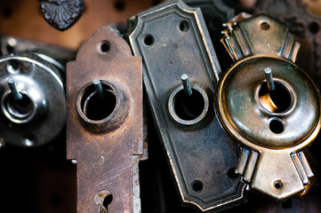 Antique, old door plates.