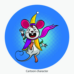 Cartoon mouse.  vector.