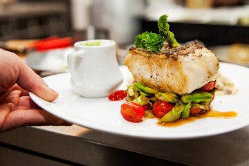 grilled fish with vegetables