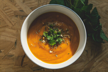 vegetable soup in a bowl