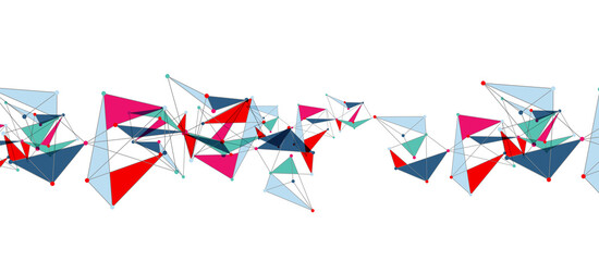Fototapeta premium Line points connections, triangular technology design. Abstract geometric background