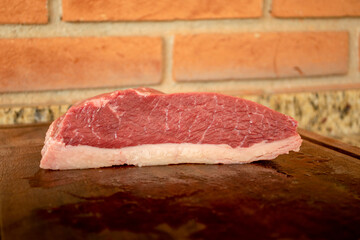 Raw picanha, traditional Brazilian meat cut