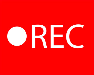 Recording sign icon. Red logo camera video recording symbol, rec icon
