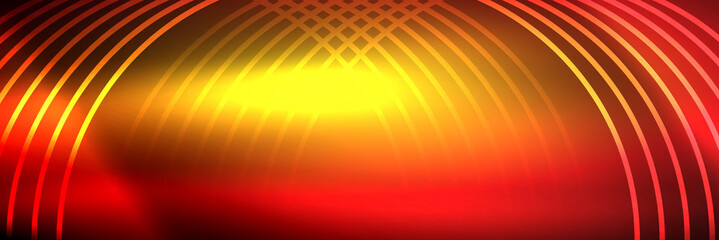 Shiny neon lines, stripes and waves, technology abstract background. Trendy abstract layout template for business or technology presentation, internet poster or web brochure cover, wallpaper