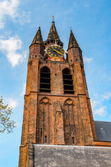 Fototapeta na wymiar It's Oude Kerk, Old church, Delft, Netherlands