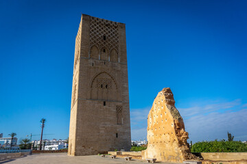 Morocco, Rabat, Exterior of the Mausoleum of King Mohamed V and Tower of Hassan, as of 12 Dec 2019.