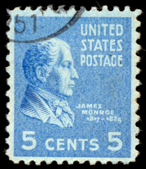 UNITED STATES, CIRCA 1937: A United States Postage Stamp depicting an image of James Monroe - the...