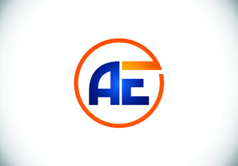 Obraz premium Initial Monogram Letter A E Logo Design Vector Template. A E Letter Logo Design