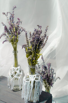 Fototapeta bouquet of wildflowers in a boho style vase