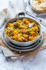 Lamb and apricot biryani with sweet potatoes