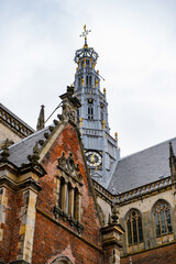 Fototapeta premium It's Grote Kerk (Great Church) on the Grote Markt, Haarlem's central square