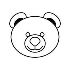 Teddy Bear Head Icon Colouring book Cute Cartoon Character Vector Illustration
