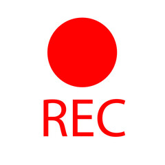 Recording Sign Icon. Red Logo Camera Video Recording Symbol, Rec Icon
