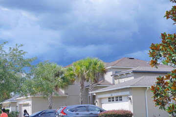 black thunder cloud in summer
