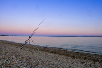 Fototapeta na wymiar fishing on the beach